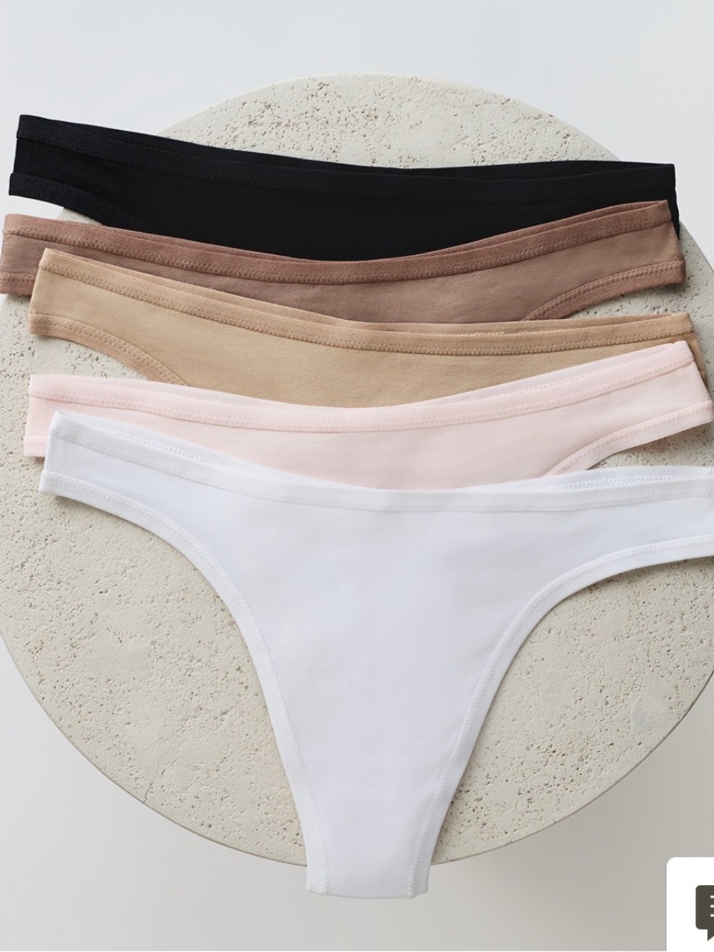 Pact Organic Everyday Classic Fit Thong 5-pack - Core Edit
